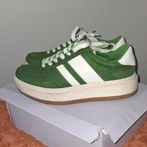 Madden Girl Green and White Sneakers. 9.5